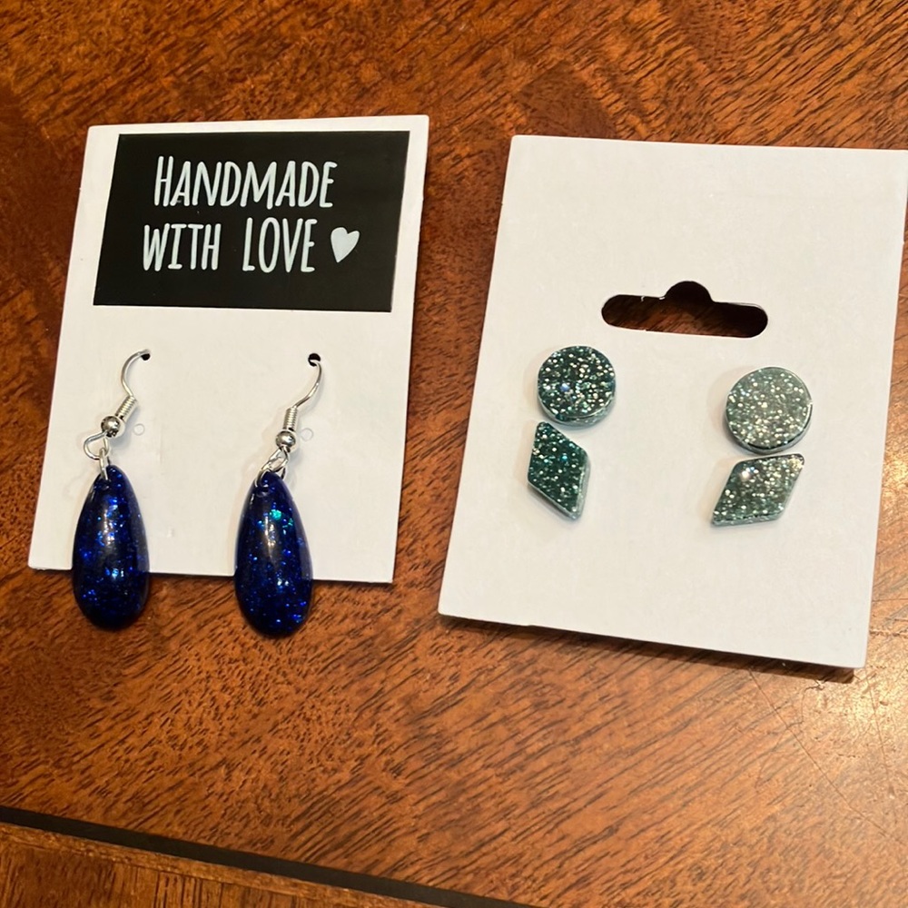 Handmade Resin Earrings (3 pairs) - Great for gifts!